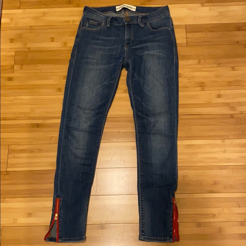 Etienne Marcel Jeans Low Rise w/ Red Zippers